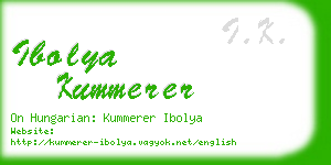 ibolya kummerer business card